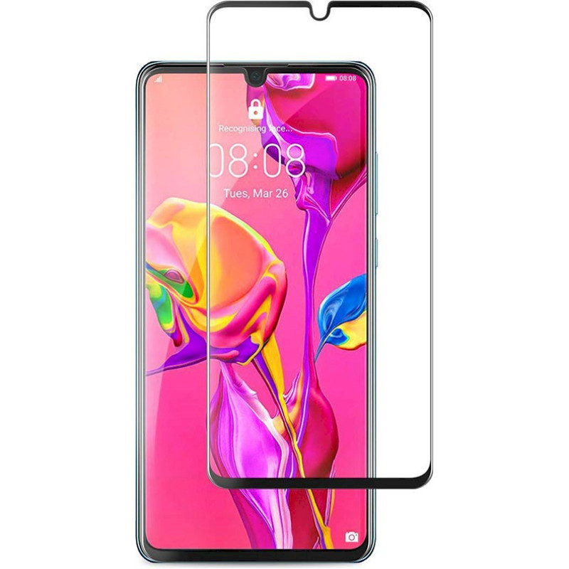 GoodBuy 9D aizsargstikls pilnam ekrānam Huawei P30 Lite melns