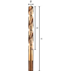 Alpen kobalta urbis metālam HSS-Co 9,5 mm, ar slīpētu 3 līmeņu rokturi [0065600950100]