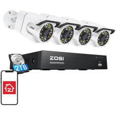 Zosi IP Camera ZOSI C105 4 pcs WiFi 8MP + NVR 8ch + 2TB HDD