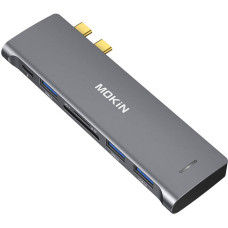 Mokin HUB 6in2 MOKiN USB-C for Macbook 3xUSB-A 1xUSB-C 1xSD|MicroSD (silver)