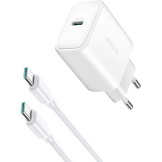 Joyroom JR-TCF24 USB-C PD 30W QC SFC network charger - white + 1m USB-C cable