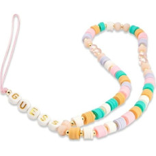 Guess zawieszka GUSTFLWP Phone Strap różowy|pink Heishi Beads