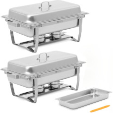 Royal Catering Bufetes bain-marie pārtikas sildītājs pastai GN 1/1 7,5 l STEEL - komplektā 2 gab.