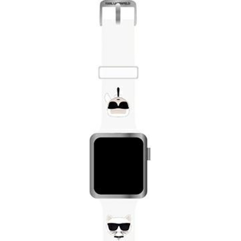 Karl Lagerfeld Karl and Choupette Watch Strap for Apple Watch 42|44mm White