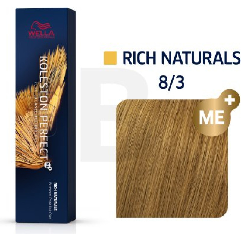 Wella Professionals Koleston Perfect Me+ Rich Naturals profesionāla permanentā matu krāsa 8|3 60 ml