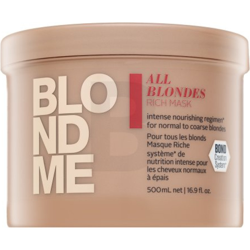 Schwarzkopf Professional BlondMe All Blondes Rich Mask barojoša maska blondiem matiem 500 ml