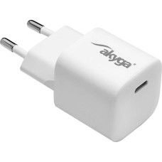 Wall charger Akyga AK-CH-22 25W USB-C PD GaN 5-12V | 2.08-3A  white