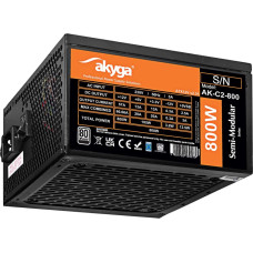 ATX Power Supply 800W Akyga AK-C2-800 Modular P4+4 2x PCI-E 6+2 pin 6x SATA 3x Molex FAN 12cm