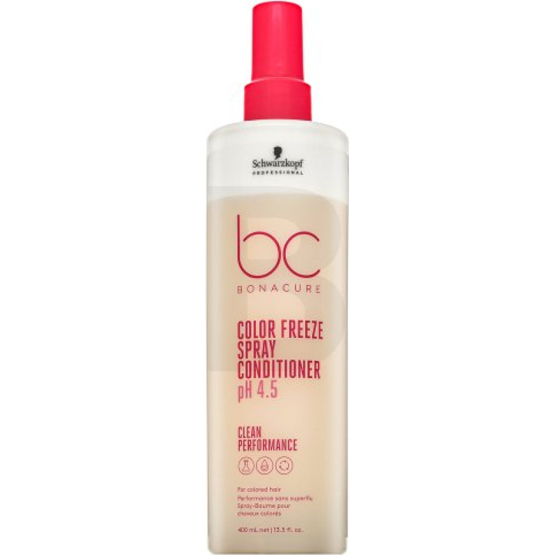 Schwarzkopf Professional BC Bonacure Color Freeze izsmidzināms kondicionieris pH 4,5 Clean Performance neizskalojams kondicionieris krāsotiem un krāsotiem matiem 400 ml