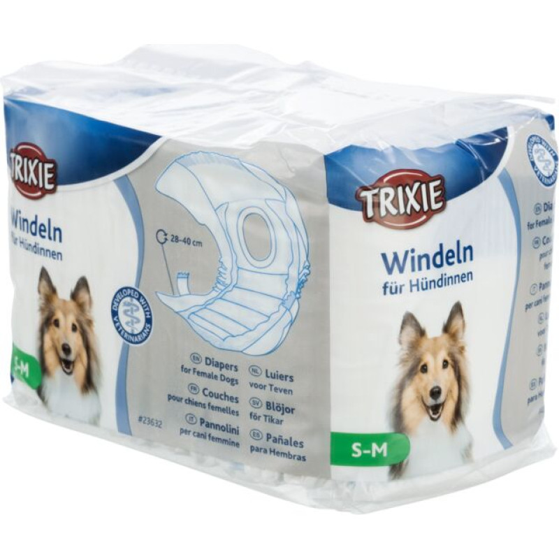 Trixie Autiņbiksītes suņiem - Trixie Diapers for dogs, S-M, 28-40cm, 12 gab