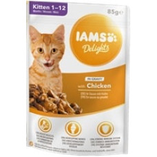 Iams Konservēta barība kaķēniem : Iams Kitten Junior Rich in Succulent Roast Chicken 85g