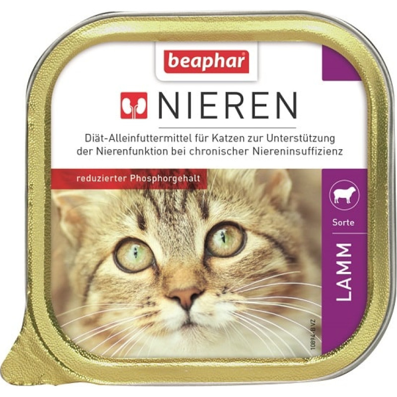 Beaphar Pilnvērtīga diētiska kaķu barība (pastēte) : Beaphar NIERDIEET LAMM 100g.