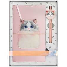 Nimmy Zestaw 2w1 notatnik + długopis      różowy|pink Big Eyed Pet 2.0 Cat