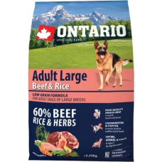 Ontario Sausa barība suņiem - Ontario Dog Adult Large Beef, Rice and Turkey, 2,25 kg