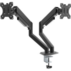 Dual Gas Spring Monitor Arm AK-MB-06 Double Desk Mount 2x10kg VESA 75x75mm | 100x100mm 15-32