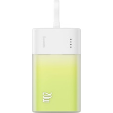 Baseus Popsicle 5200mAh 20W Powerbank with Built-in Lightning Cable (+ White Baseus Simple USB-C - USB-C 60W|20V|3A|30cm Cable) - White-Green