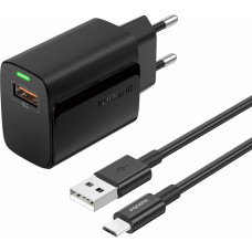 Foneng Wall charger EU64 - USB - 18W with USB to Micro USB cable black