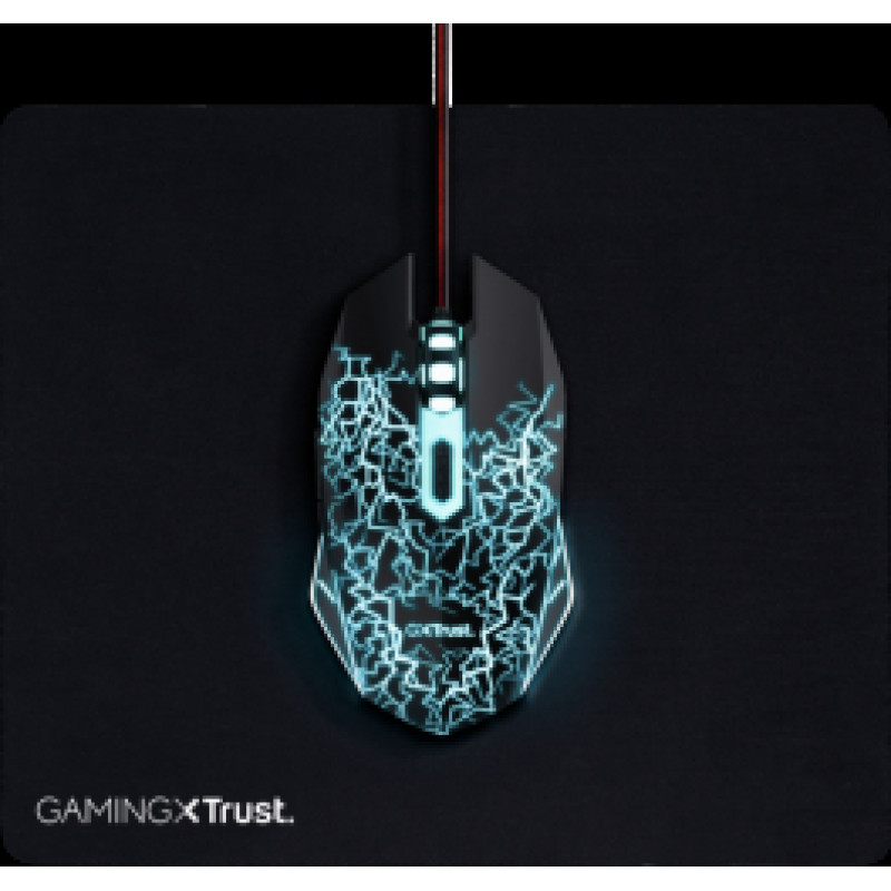 Perifērijas komplekts Trust Gaming Mouse & Mouse Pad Black
