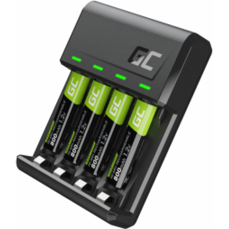 Bateriju lādētājs Green Cell VitalCharger and 4x AAA Ni-MH 800mAh Batteries