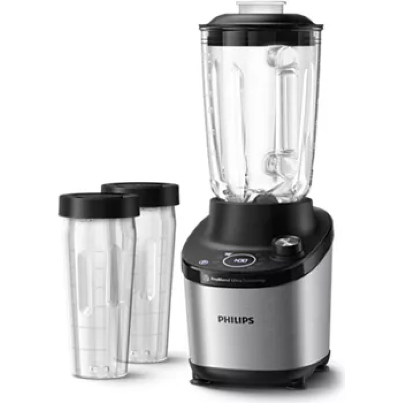Philips High Speed Blender  HR3760|10 7000 Series Tabletop  1500 W  Jar material Glass  Jar capacity 2 L  Ice crushing  Metal|Black
