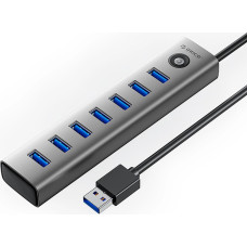 Orico CL7U-U3 hub 7x USB-A 3.0 + USB-C 5V|3A 1m - gray