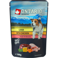 Ontario Konservi suņiem : Ontario Dog Liver with Chicken in Broth, 100g