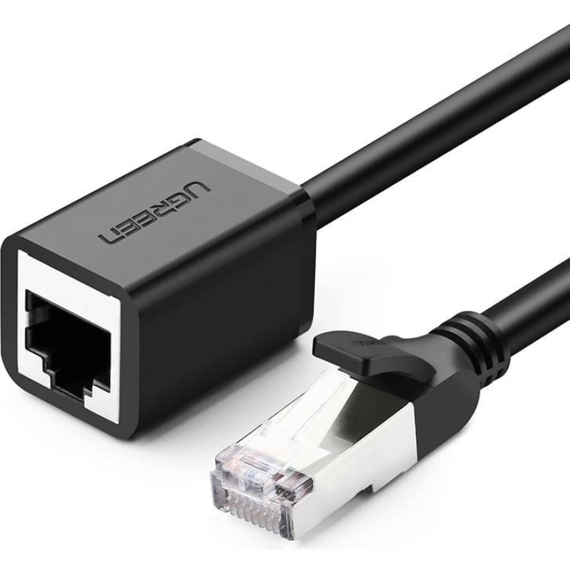 Ugreen FTP Ethernet RJ45 Cat 6 1000 Mbps vītā pāra kabeļa pagarinātāja vads 3&nbsp;m melns