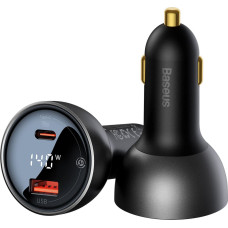 Baseus USB automašīnas lādētājs USB-C PD3.1 140W + USB-C kabelis 1m melns