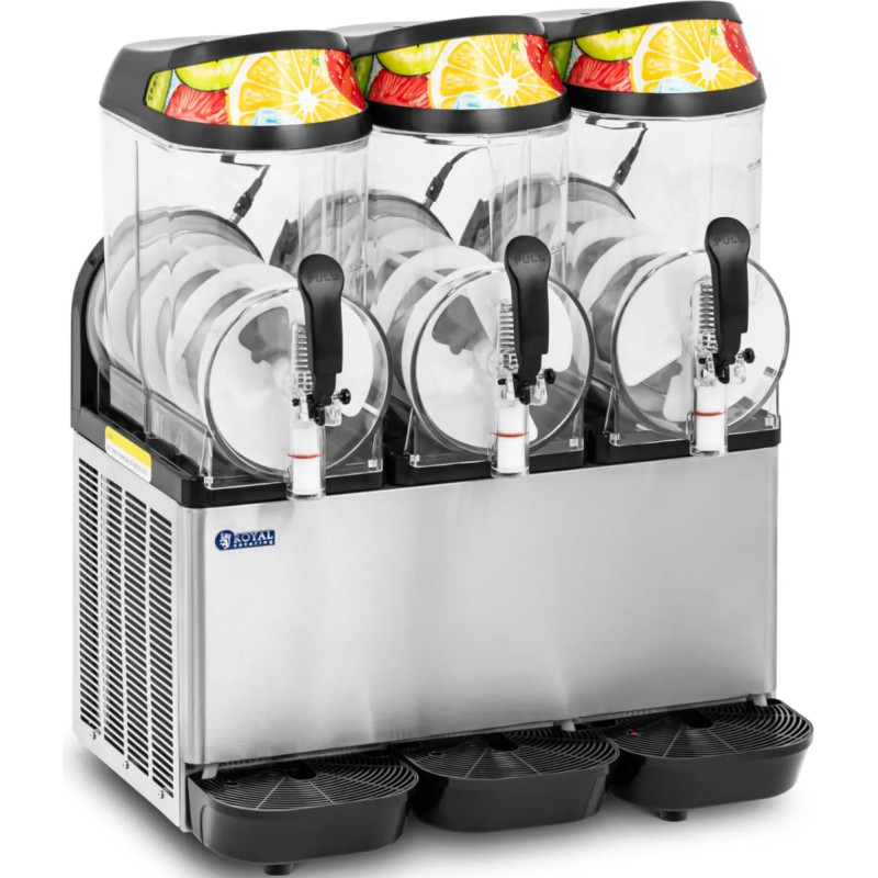 Royal Catering Granitor trīskār&scaron;ā LED slush sorbeta ma&scaron;īna 3 x 12 l 960 W