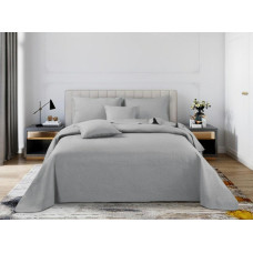Dekoratīvais gultas pārklājs 240x260 Trio pelēks ģeometrisks I25
