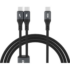 Dudao 2in1 kabelis L3F 2 tālruņu uzlādēšanai USB-C - 2x USB-C 100W 1,2m - melns