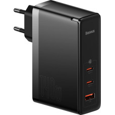 Baseus GaN5 Pro 2xUSB-C+USB-A 140 W ES ātrā lādētājs — melns
