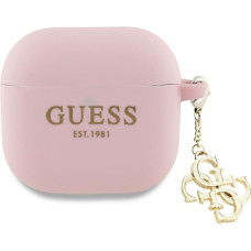 Guess GUA4LECG4P AirPods 4 cover          różowy|pink Silicone 4G Charm