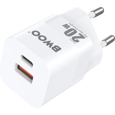 BWOO mini wall charger 20W 2 x USB-C + USB-A CDA156 white