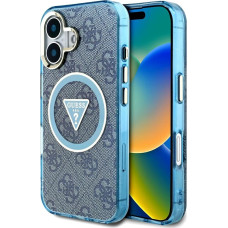 Case Guess IML Metal Glitter 4G Circle   Triangle MagSafe for iPhone 16 blue