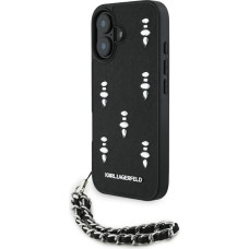 Case Karl Lagerfeld Saffiano Crystals    w|Chain for iPhone 16 black