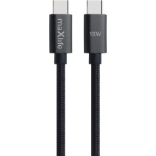 Maxlife MXUC-12 cable USB-C - USB-C 1,0 m 100W black
