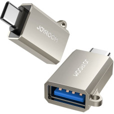 Joyroom USB-C (vīrietis) - USB-A (sieviešu) adapteris ar štropes cilpu - sudraba