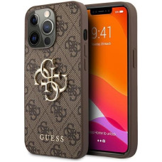 Guess GUHCP13L4GGGMBR iPhone 13 Pro cietais maciņš4G Big Metal Logo brūns