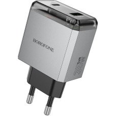 Borofone Wall charger BN20 Lena - USB + Type C - PD 35W grey