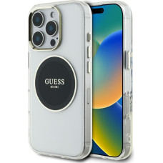 Case Guess IML Metal Colored Circle      Classic Logo MagSafe for iPhone 16 Pro black