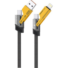 XO cabel NB283 4w1 USB-C - Lightning + USB + USB-C 60W 1,0m szary