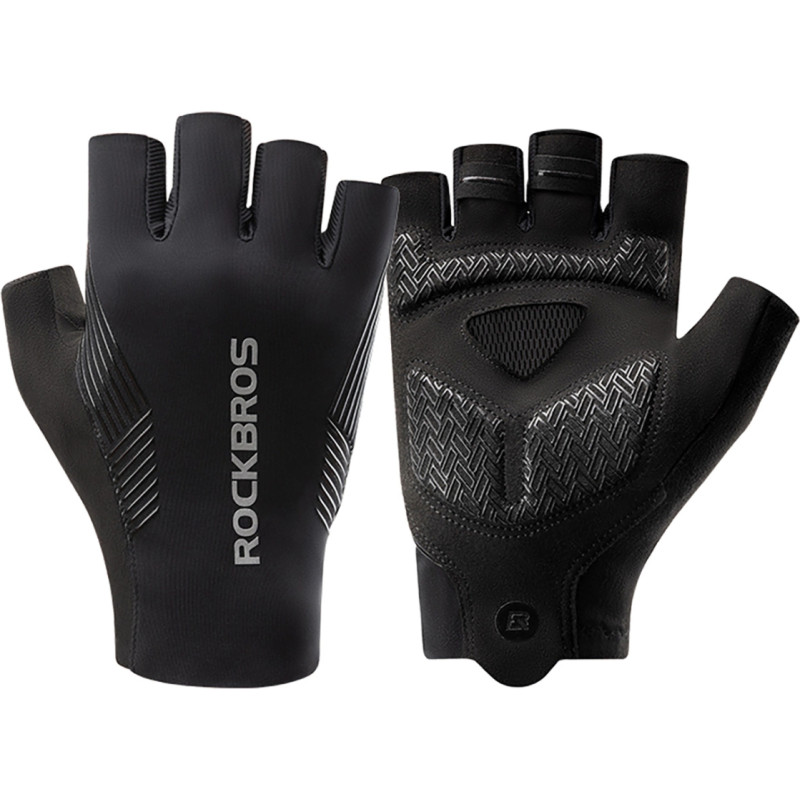 Rockbros cycling gloves spring|summer|autumn, short fingers, size: S - black