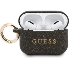 Guess GUACAPSILGLBK Silikona Aizsargapvalks Austiņām Apple Airpods Pro Melns