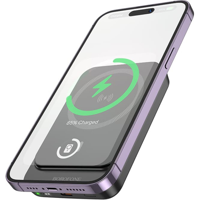 Borofone Power Bank 10000mAh BJ63A Nimble - Type C - PD 20W magnetic with induction charging black