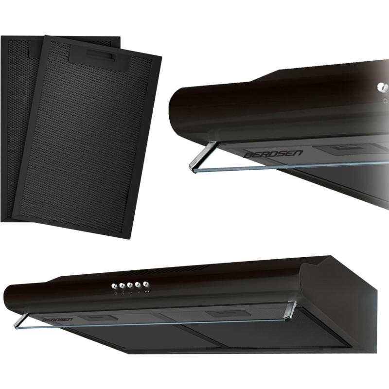 Berdsen Virtuves tvaika nosūcējs zem skapī&scaron;a - 60 cm absorbētājs BE-10-A melns