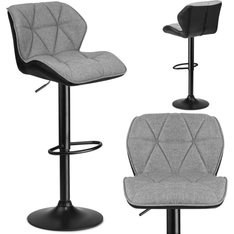 Sofotel Castel bāra krēsls ar atzveltni, melns un pelēks