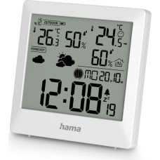 Hama Palavanas meteoroloģiskā stacija, termometrs, higrometrs, pulkstenis, modinātājs - balts