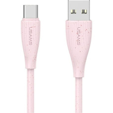 Kabel USAMS Green Series SJ714 18W 3A    USB-A do USB-C 1m różowy