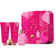 Grace Cole Body Care Set in a Tin (Vanilla & Almond) - Gift set for body care in a metal tin.